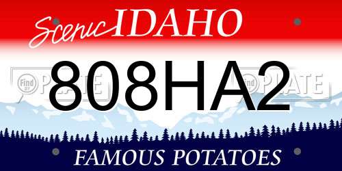 808HA2 Idaho License Plate
