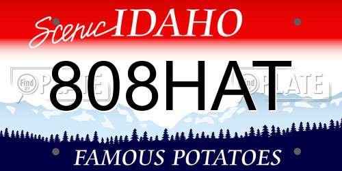 808HAT Idaho License Plate