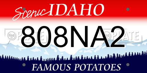 808NA2 Idaho License Plate