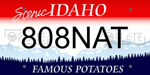 808NAT Idaho License Plate