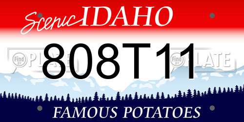 808T11 Idaho License Plate