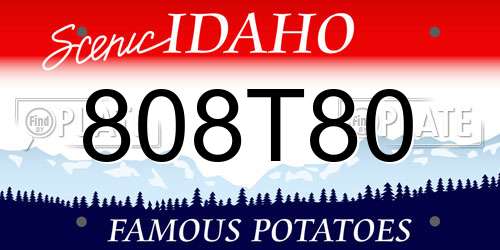 808T80 Idaho License Plate