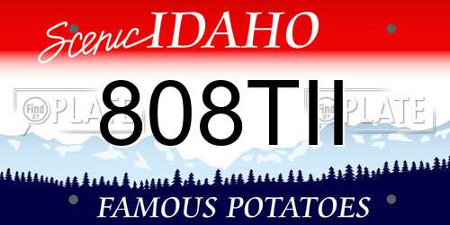 808TII Idaho License Plate