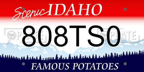 808TS0 Idaho License Plate