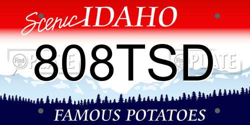 808TSD Idaho License Plate