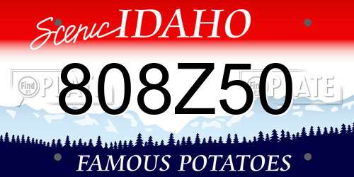 808Z50 Idaho License Plate