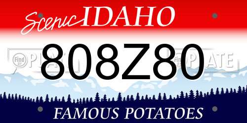 808Z80 Idaho License Plate