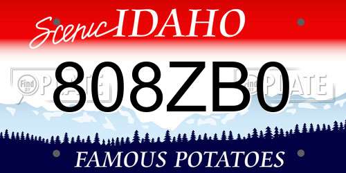 808ZB0 Idaho License Plate