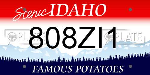 808ZI1 Idaho License Plate