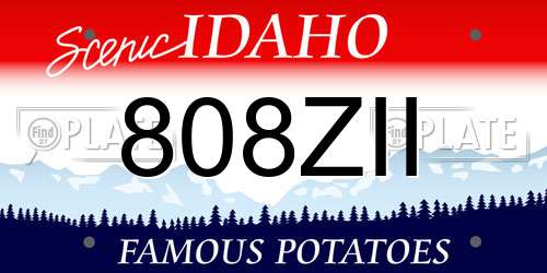 808ZII Idaho License Plate