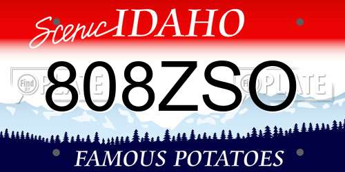 808ZSO Idaho License Plate