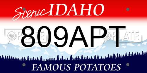 809APT Idaho License Plate