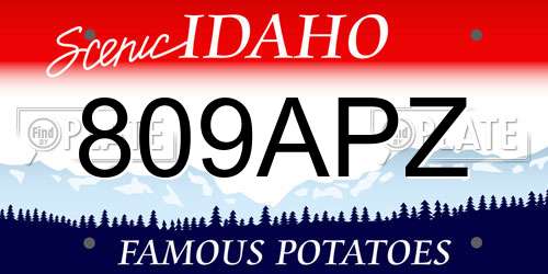 809APZ Idaho License Plate