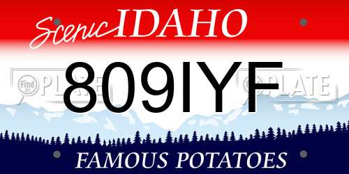 809IYF Idaho License Plate