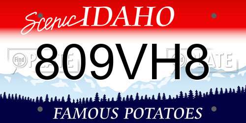 809VH8 Idaho License Plate