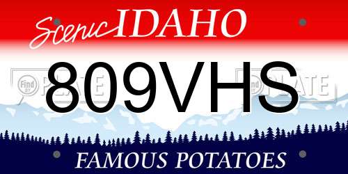 809VHS Idaho License Plate