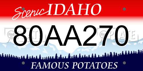 80AA270 Idaho License Plate