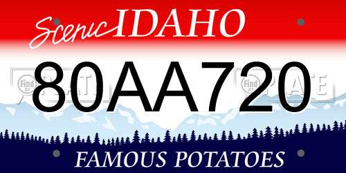80AA720 Idaho License Plate