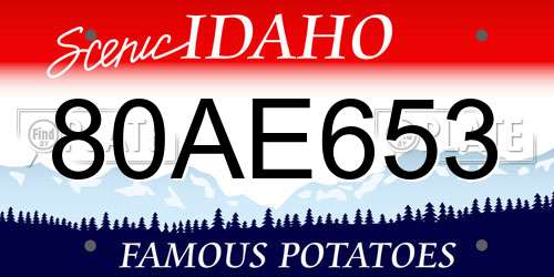 80AE653 Idaho License Plate