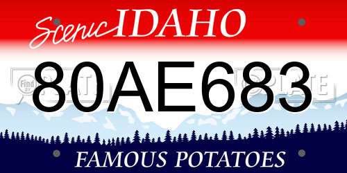 80AE683 Idaho License Plate