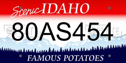 80AS454 Idaho License Plate