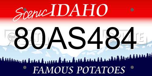 80AS484 Idaho License Plate