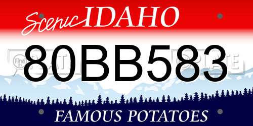 80BB583 Idaho License Plate