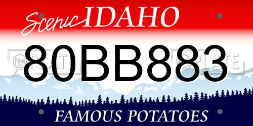 80BB883 Idaho License Plate
