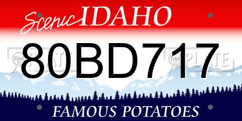80BD717 Idaho License Plate