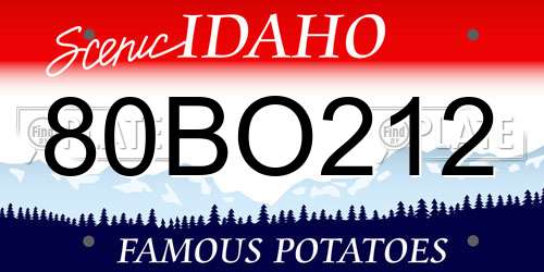 80BO212 Idaho License Plate