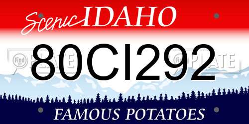 80CI292 Idaho License Plate