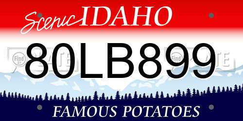 80LB899 Idaho License Plate