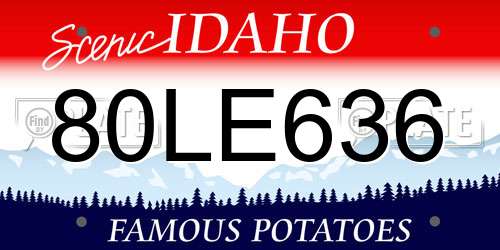 80LE636 Idaho License Plate