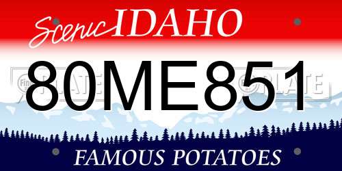 80ME851 Idaho License Plate