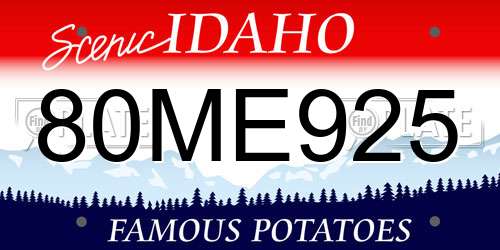 80ME925 Idaho License Plate