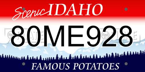 80ME928 Idaho License Plate