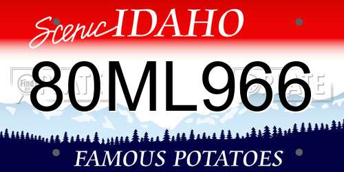 80ML966 Idaho License Plate
