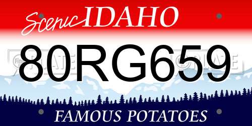 80RG659 Idaho License Plate
