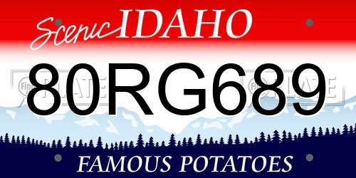80RG689 Idaho License Plate