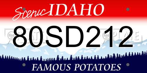 80SD212 Idaho License Plate