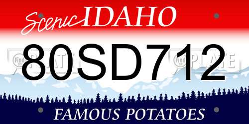 80SD712 Idaho License Plate