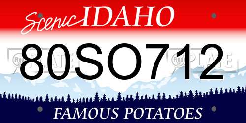 80SO712 Idaho License Plate