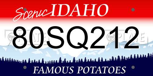 80SQ212 Idaho License Plate