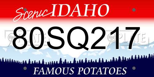 80SQ217 Idaho License Plate