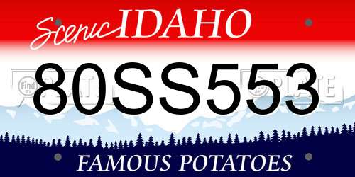 80SS553 Idaho License Plate