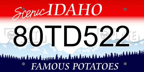 80TD522 Idaho License Plate