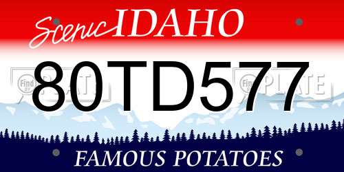80TD577 Idaho License Plate