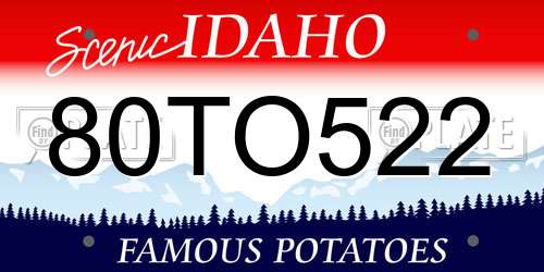 80TO522 Idaho License Plate