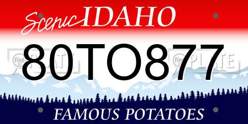 80TO877 Idaho License Plate