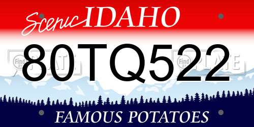 80TQ522 Idaho License Plate